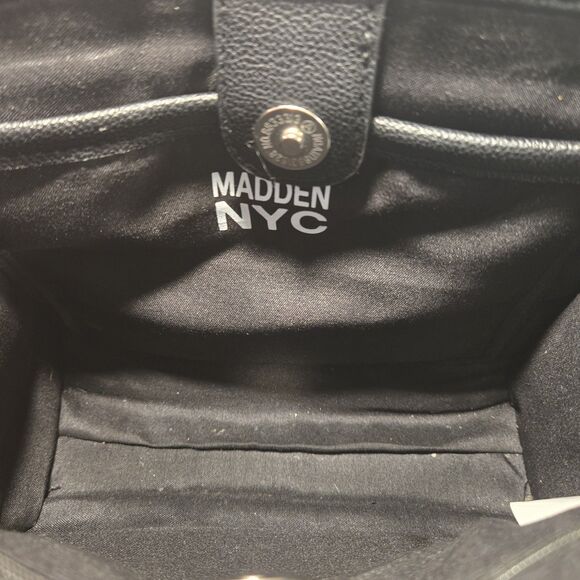 Madden NYC Black Satchel Top Handle Bag with Detachable Strap & Coin Purse - Picture 5 of 9